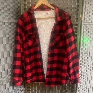 Ci Sono Red and Black Checkered Plaid Collection Shirt